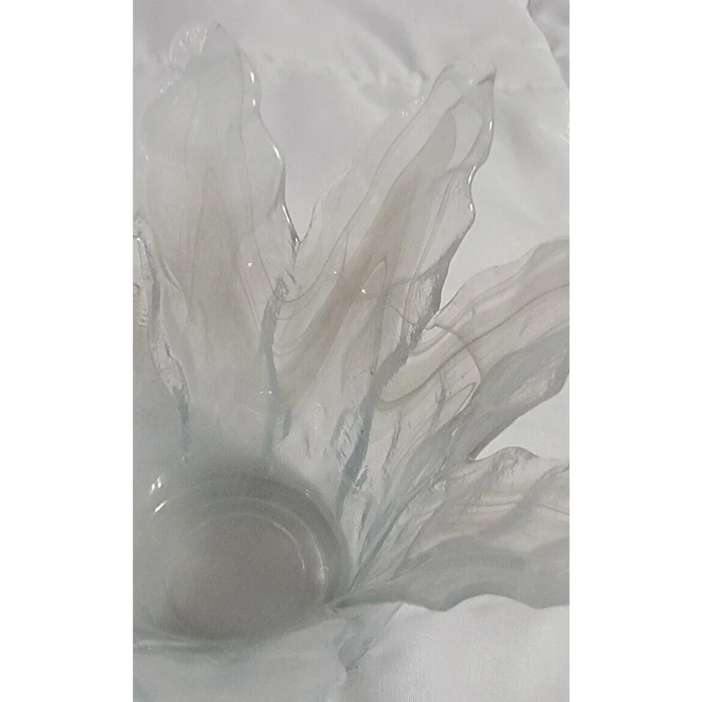 VTG ORIGINAL‎ MURANO HANDBLOWN GLASS FLOWER VASE/BOWL PLANTER WHITE - ITALY